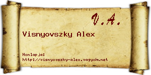 Visnyovszky Alex névjegykártya