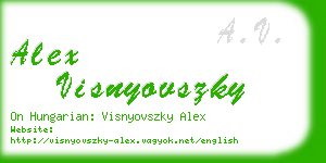 alex visnyovszky business card